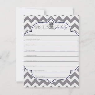 Carte Conseil Gray Chevron avec des souhaits panda pour bébé