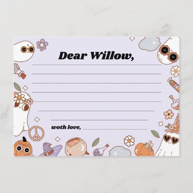 Carte Conseil Groovy Spooky Halloween Birthday Time Capsule Card (Devant)