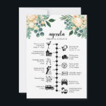Carte Conseil Heure du week-end du mariage blanc, agenda des inv<br><div class="desc">Un bouquet d'aquarelle de pivoine blanche orne cet itinéraire et cette carte de bienvenue mariage. À l'aide d'icônes pictogrammes, faites connaître à vos invités votre itinéraire pour la grande journée et assurez-vous que personne ne manque à votre agenda pendant toute l'événement. Avec un message de bienvenue sur le devant, ils...</div>