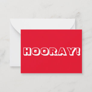 Carte Conseil Hooray ! rouge blanc gras typographie moderne cart