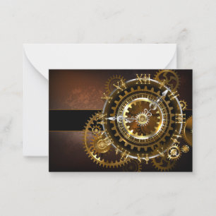 Carte Conseil Horloge Steampunk avec des engrenages anciens