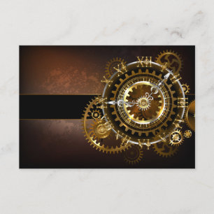 Carte Conseil Horloge Steampunk avec des engrenages anciens