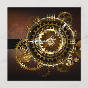 Carte Conseil Horloge Steampunk avec des engrenages anciens