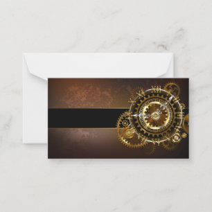Carte Conseil Horloge Steampunk avec engrenages antiques