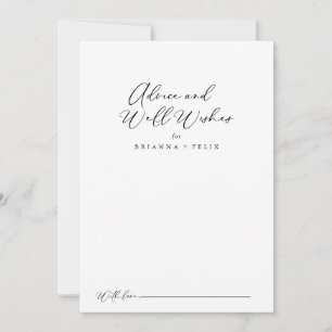 Carte Conseil Idyllique Stylish Calligraphie Mariages bien souha