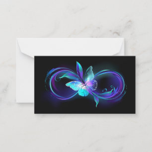 Carte Conseil Infinité brillante avec papillon magique
