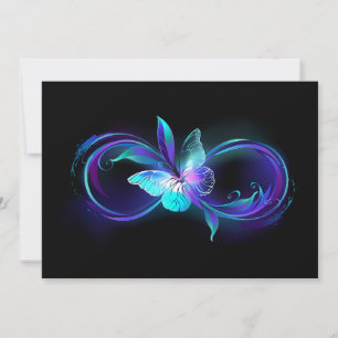 Carte Conseil Infinité brillante avec papillon magique