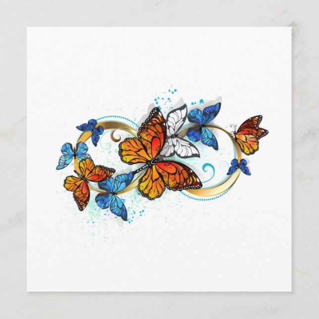 Carte Conseil Infinité de papillons monarques (Devant)