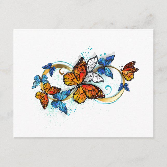 Carte Conseil Infinité de papillons monarques (Devant)
