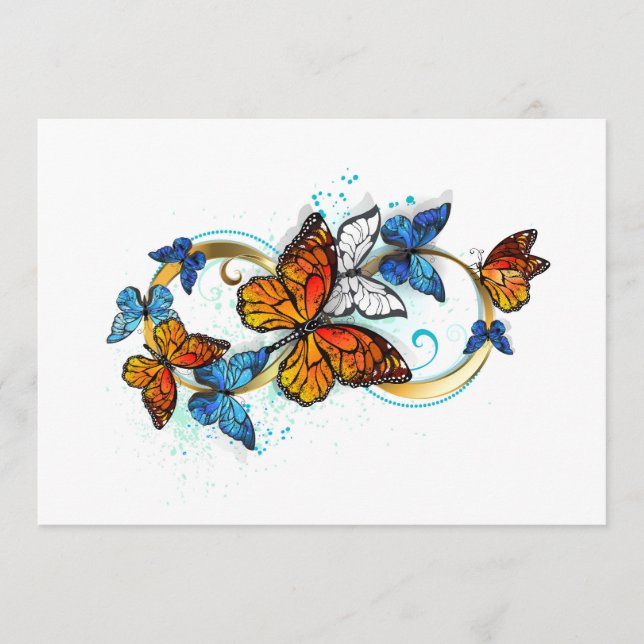 Carte Conseil Infinité de papillons monarques (Devant)