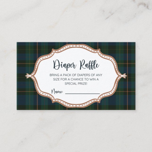 Carte Conseil Inspired Baby Shower Diaper Raffle (Devant)