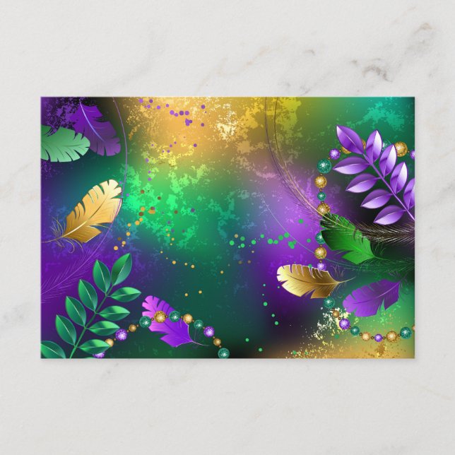 Carte Conseil Iridescente mardi gras arrière - plan avec perles (Devant)