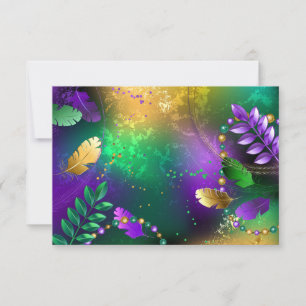 Carte Conseil Iridescente mardi gras arrière - plan avec perles