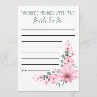 Carte Conseil Jeu de mémoire préférée de la douche de mariée Fle
