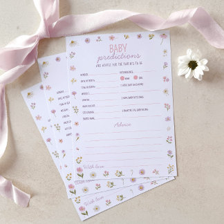 Carte Conseil Jeu de Prédictions et Conseils pour Bébé Fête Rose