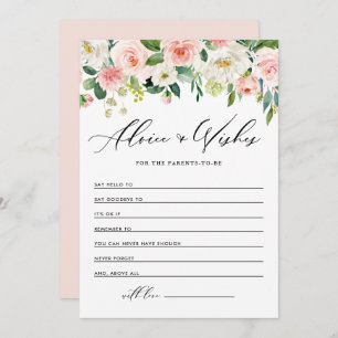 Carte Conseil Joli Baby shower de fleurs de printemps aquarelle