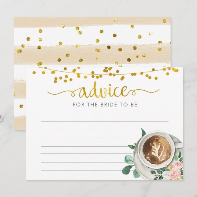Carte Conseil L'amour du café est en train de se préparer Consei (Devant / Derrière)