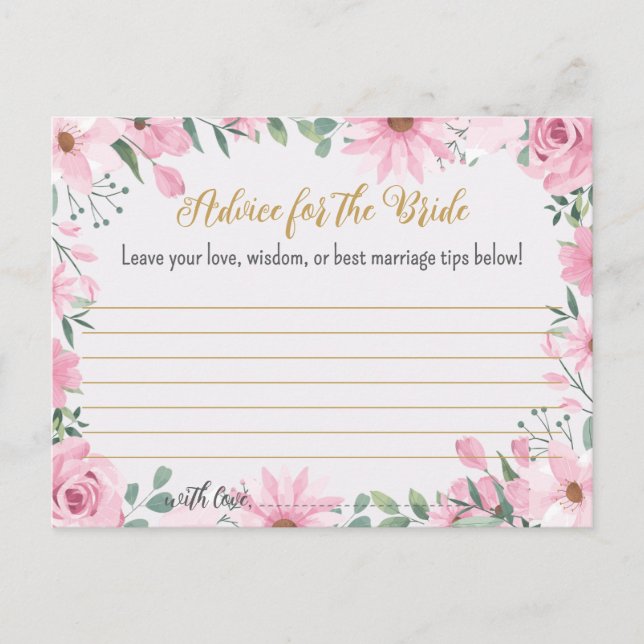 Carte Conseil L'amour est dans la Fête des mariées en fleur Cart (Devant)