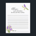Carte conseil Lavande d'aquarelle et fleurs vertes<br><div class="desc">Lavande d'aquarelle douce et fleurs vertes. Personnalisez notre superbe papeterie avec vos détails de l'événement facilement et rapidement,  appuyez simplement sur le bouton customiser. La coordination à l'envers est incluse. Les articles correspondants pour compléter votre collection d'événements sont disponibles dans notre boutique Zazzle!</div>