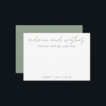 Carte Conseil Le nouveau M.   Mme Minimaliste Sage Green Mariage<br><div class="desc">Utilisez cette carte de voeux moderne à votre fête pour que les invités laissent une note personnelle à l'invité d'honneur. Ajoutez vos informations sur le formulaire modèle. Le menu d'édition avancée vous permet de modifier les couleurs et les polices.</div>