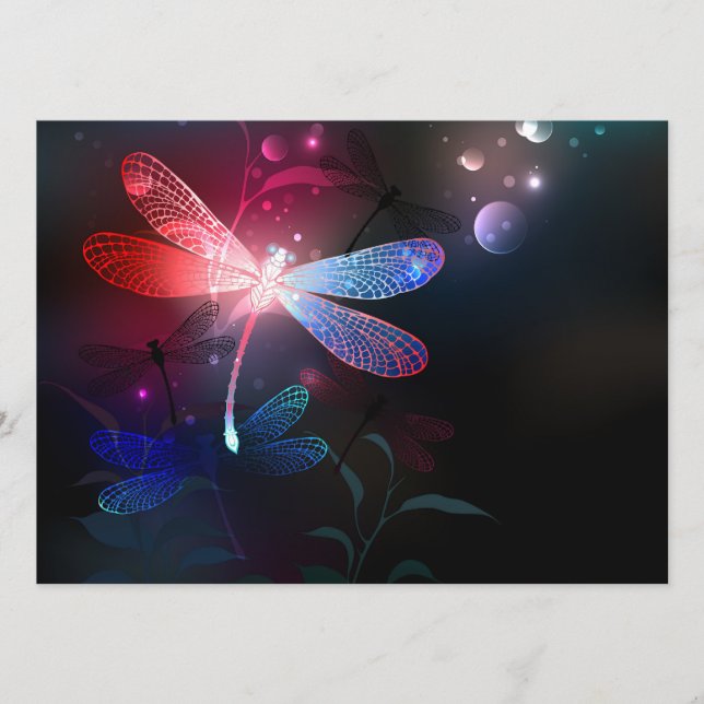 Carte Conseil Libellule rouge lumineuse (Devant)