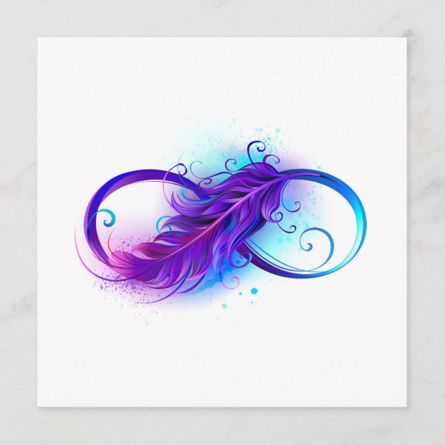 Carte Conseil L'infini avec plume violette (Devant)