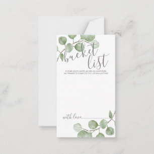 Carte Conseil Liste des compartiments Mariages de l'Eucalyptus d