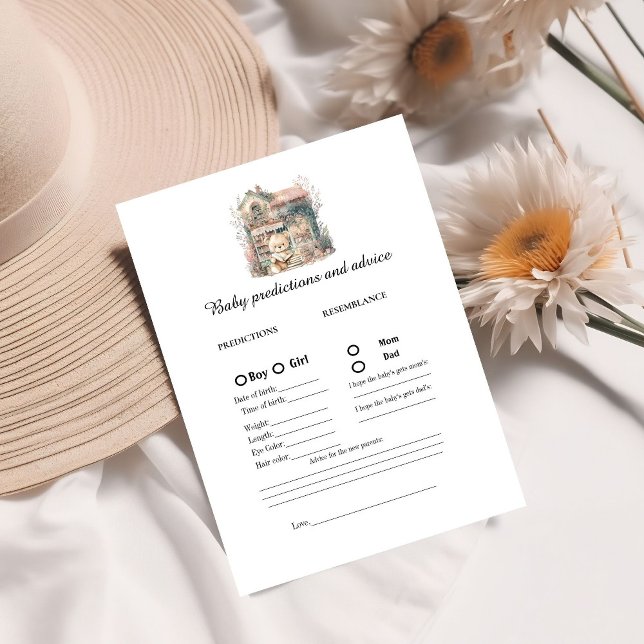 Carte Conseil Livre Chapitre prédiction bébé Baby shower jeu car (Créateur téléchargé)