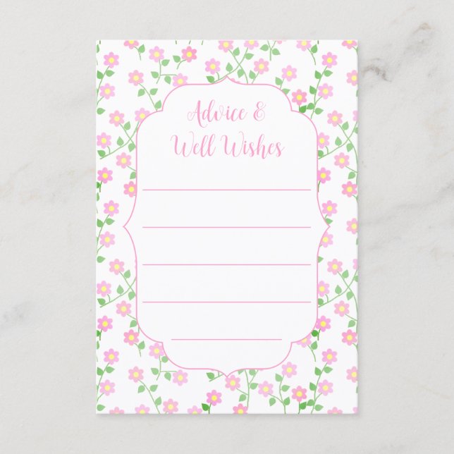 Carte Conseil Love Is In Bloom Pink Floral Bridal Shower (Devant)
