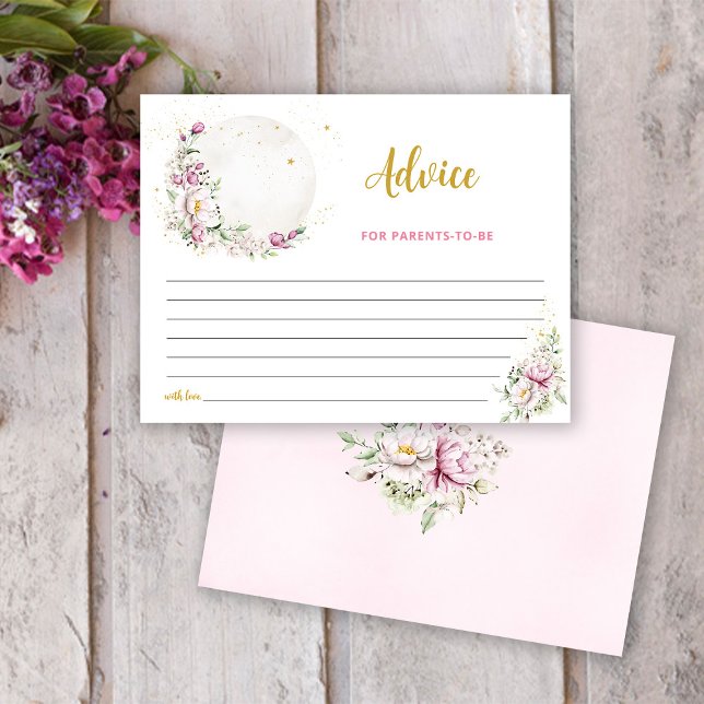Carte Conseil Lune Fleurie Rose (Créateur téléchargé)