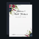 Carte Conseil Luxe Whimsical Boho Floral Mariage<br><div class="desc">Cette luxueuse carte de conseil aux mariages boho fantaisie est parfaite pour un mariage rustique. Le design est composé de fleurs roses multicolores et de pivoines au feuillage vert, inspirant la beauté naturelle. Ces cartes sont parfaites pour un mariage, une douche nuptiale, un baby shower, une fête de remise de...</div>