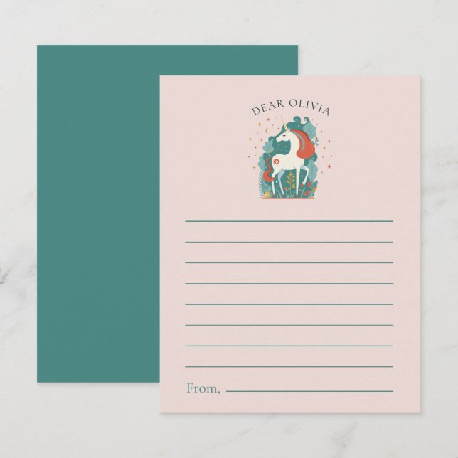 Carte Conseil Magique Unicorne Anniversaire Heure Capsule Souhai (Devant / Derrière)