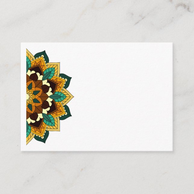 Carte Conseil Mandala Motif 2002 en jaune et bronzette (Devant)