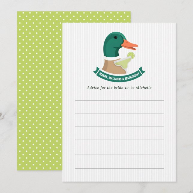 Carte Conseil Margs Canards & Matrimonie Éventails Enterrement d (Devant / Derrière)