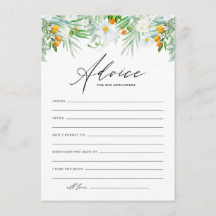 Carte Conseil Mariage aux Orchidées Blanches et Kumquats à l'Aqu