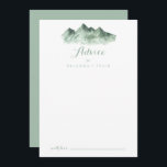 Carte conseil Mariage campagnard Green Mountain<br><div class="desc">Cette carte de conseil en mariage campagnard de montagne verdoyante est parfaite pour un mariage rustique. L'aménagement comprend une aquarelle peinte à la main dans la montagne verte, inspirée d'un thème campagnard. Ces cartes sont parfaites pour un mariage, une douche nuptiale, un baby shower, une fête de remise de diplômes...</div>