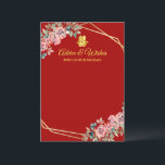 Carte Conseil Mariage chinois de couronnes géométriques en or ro<br><div class="desc">Réalisez votre mariage de rêve avec une touche orientale ! Vous pouvez customiser la conception en ajoutant vos noms et votre date de mariage, etc. Vous êtes également invités à me contacter pour tout design spécial qui est unique pour vous. Symbole de bonheur double et décorations rouges sont les objets...</div>