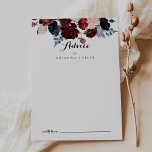 Carte Conseil Mariage de calligraphie florale de la marine borde<br><div class="desc">Cette carte de conseil mariage de calligraphie marine rose bordeaux est parfaite pour un mariage rustique. Le design se compose de pivoines roses, rousses, navales, bleues et bordeaux, de roses au feuillage vert soigneusement assemblés en bouquets élégants. Ces cartes sont parfaites pour un mariage, une douche nuptiale, un baby shower,...</div>