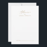 Carte Conseil Mariage de calligraphie Or Delicate<br><div class="desc">Cette délicate carte de conseil mariage en calligraphie or est parfaite pour un mariage moderne et peut être utilisée pour n'importe quel événement. Le design minimaliste romantique présente une belle et élégante typographie de champagne jaune doré sur un arrière - plan blanc au look épuré et simple. Ces cartes de...</div>