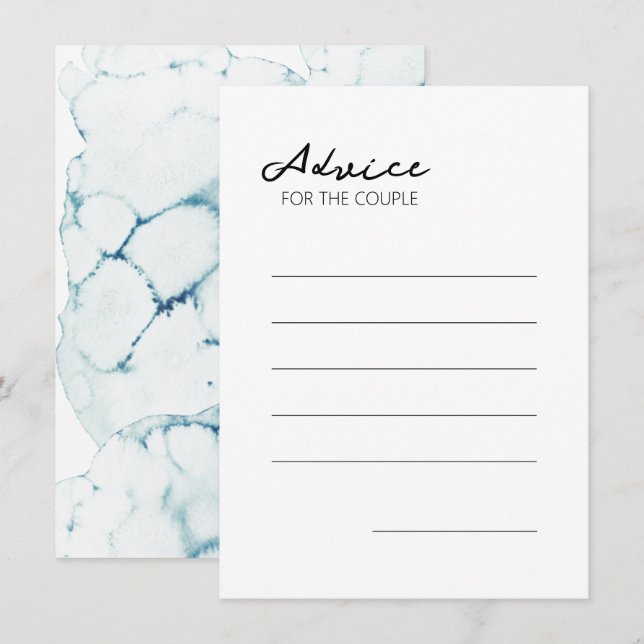 Carte Conseil Mariage de destination nautique bleu (Devant / Derrière)