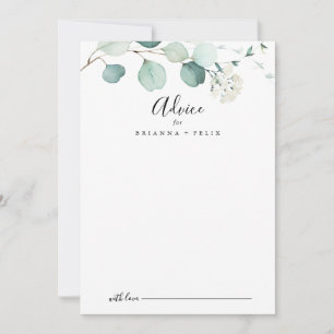 Carte Conseil Mariage de feuillage Eucalyptus vert d'été
