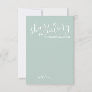 Carte Conseil mariage de script moderne 'Partager une mémoire'