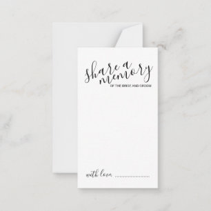 Carte Conseil mariage de script moderne 'Partager une mémoire'