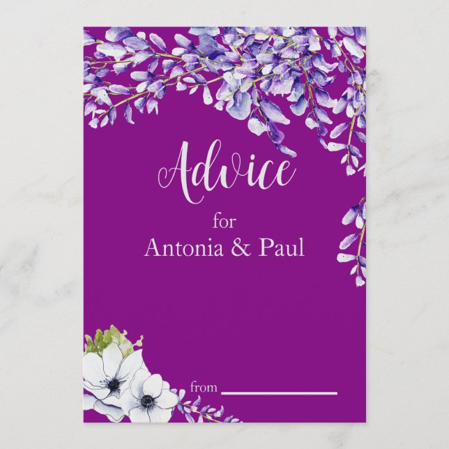 Carte Conseil Mariage de Wisteria (Devant)