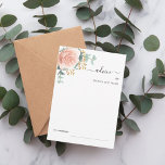Carte Conseil mariage d'eucalyotus à fleurs d'or rose<br><div class="desc">Arrière - plan blanc,  décoré d'un grand rose rose d'or,  de fleurs et d'eucalyptus. Personnalisez et ajoutez vos noms.</div>