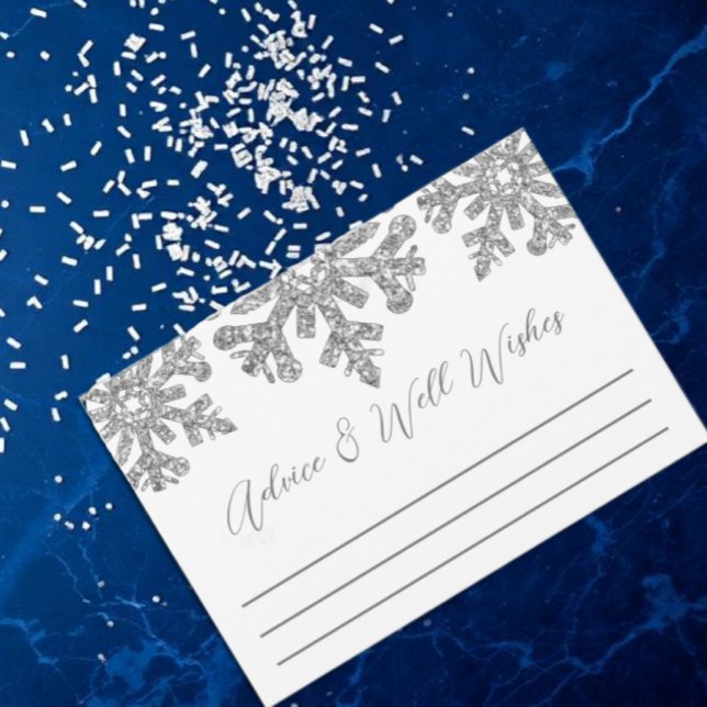 Carte Conseil Mariage d'hiver Flocon de Neige Argenté (Créateur téléchargé)