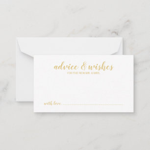 Carte Conseil Mariage d'or élégant