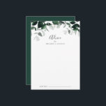 Carte Conseil Mariage Emerald Greenery<br><div class="desc">Cette carte de conseil mariage émeraude est parfaite pour un mariage boho et peut être utilisée pour tout événement. Le design élégant et rustique présente des feuilles d'aquarelle vert foncé moody et des eucalyptus aux tons bohèmes modernes. Ces cartes de conseil peuvent être utilisées comme alternative de livre d'or pour...</div>