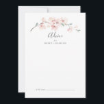 Carte Conseil Mariage en fleurs de cerisier printemps<br><div class="desc">Cette carte de conseil mariage en fleurs de cerisier printemps est parfaite pour un mariage moderne et peut être utilisé pour n'importe quel événement. Le design oriental floral présente une branche de cerisier couleur rose vif blanc et des feuilles verts au style japonais élégant. Ces cartes de conseil peuvent être...</div>