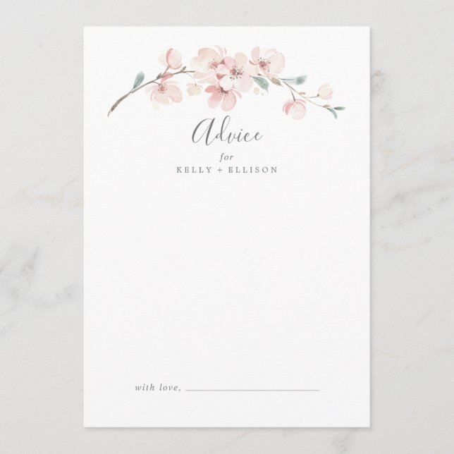 Carte Conseil Mariage en fleurs de cerisier printemps (Devant)